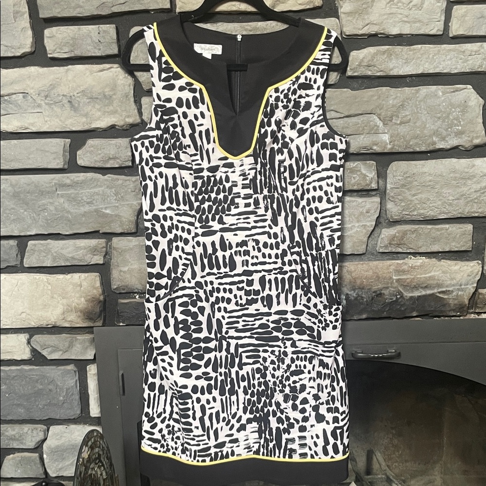Dressbarn Black and Yellow Trim Dress